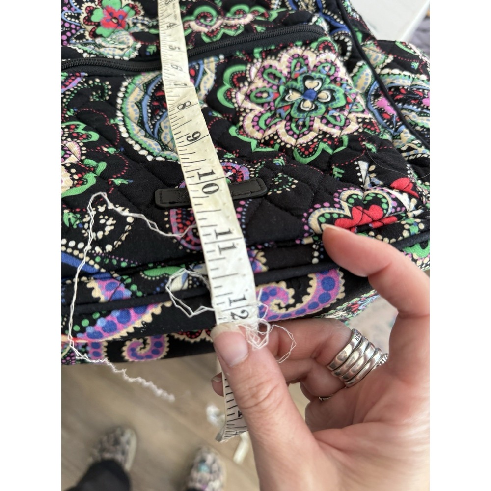 Vera Bradley Kiev Paisley Black Small Backpack Student Bag Heritage Preppy‎ - Picture 6 of 8
